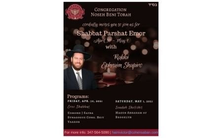 Parshat Emor – Rabbi Ephraim Shapiro